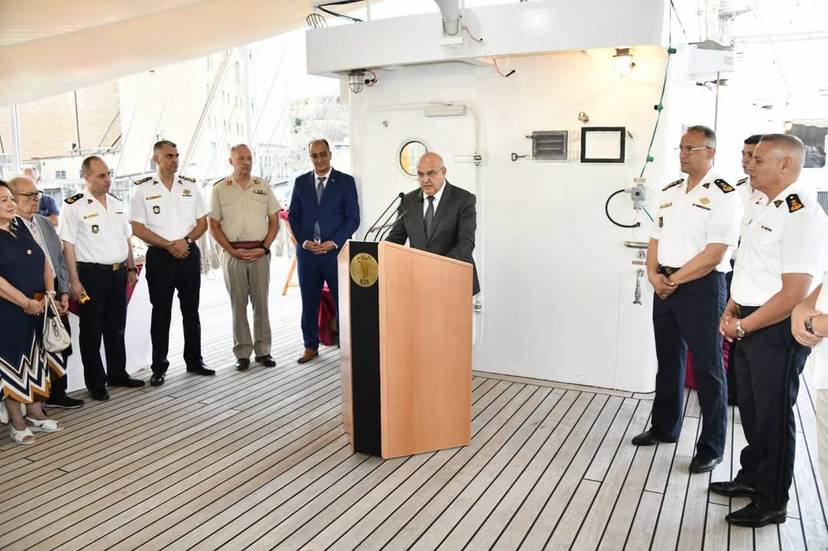 A reception held aboard the sailing ship *El Mellah*, the pride of the Algerian Navy.