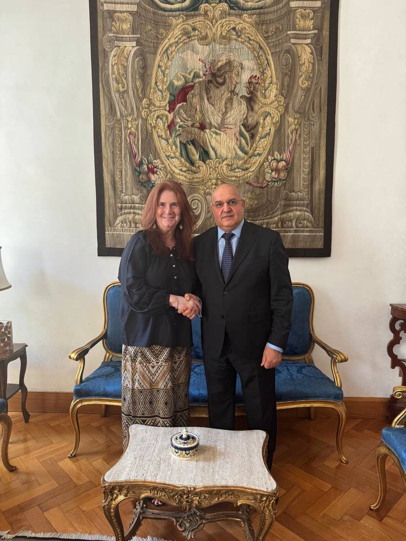 Incontro di Sua Eccellenza l'Ambasciatore Mohamed Khelifi con la Sig.ra Emanuella D'Alessandro, Consigliere diplomatico del Presidente della Repubblica Italiana
